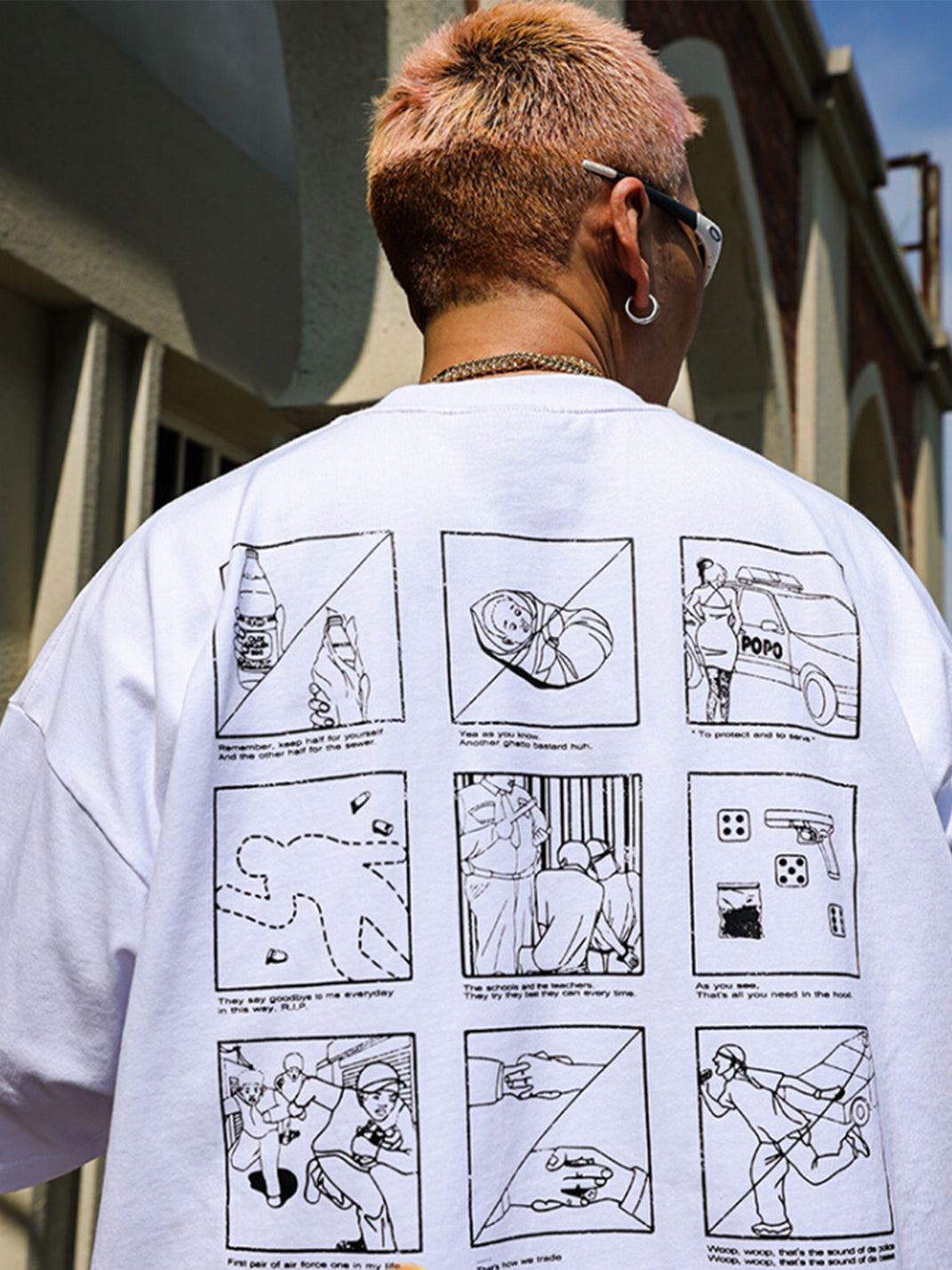 ACUSA | "NO PLACE LIKE MY HOOD PLACE" Oversized Cotton Tee - PSYLOS 1, ACUSA | "NO PLACE LIKE MY HOOD PLACE" Oversized Cotton Tee, Tops, ACUSA, PSYLOS 1
